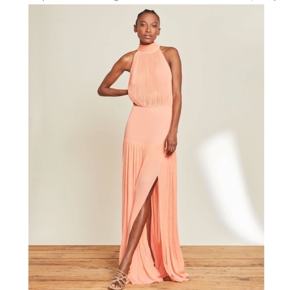 NWT Designer🔥🔥Veronica Beard Elegant Peach Halter Maxi Dress - Size 14-XL